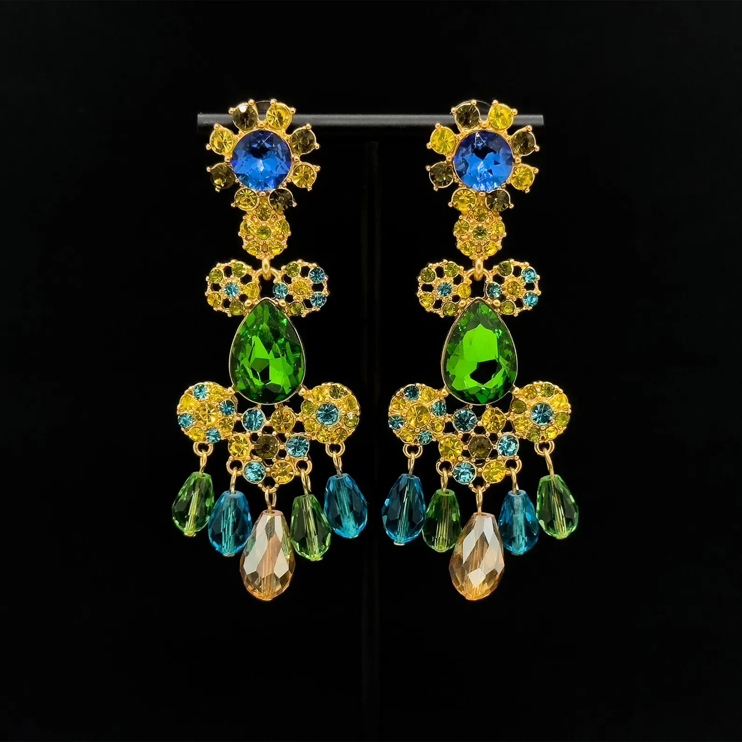 Vintage Crystal Tassel Earrings