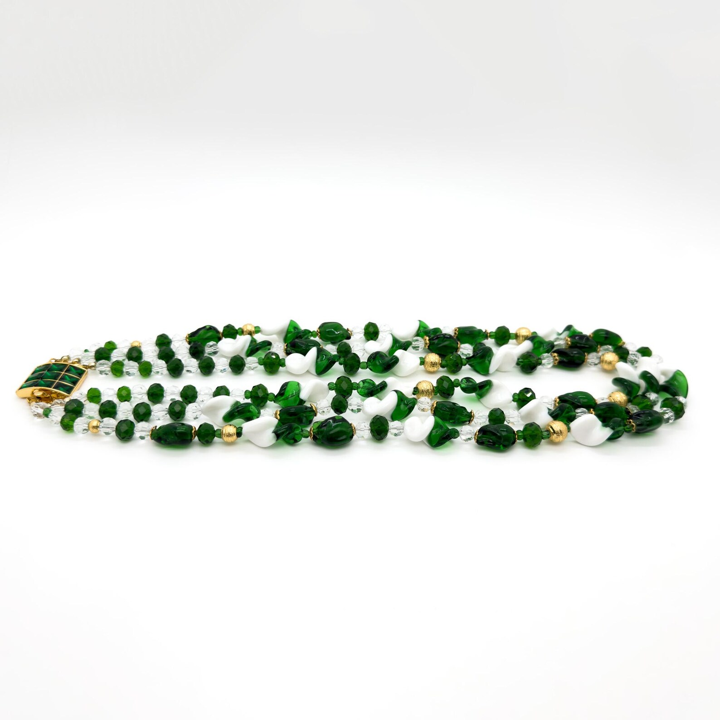 Vintage Art Deco Layered Glass Necklace