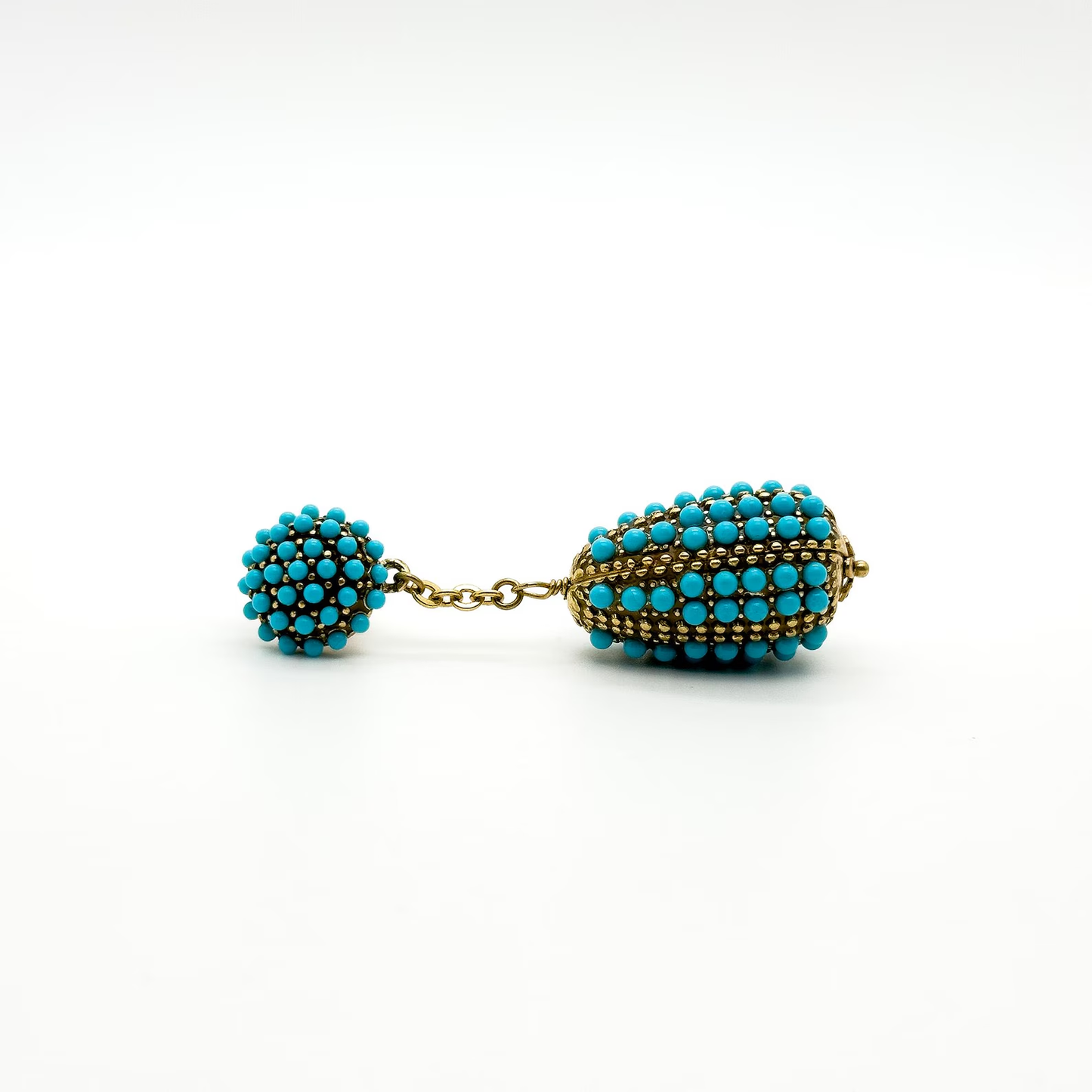 Vintage Art Deco Blue Hot Air Balloon Earrings