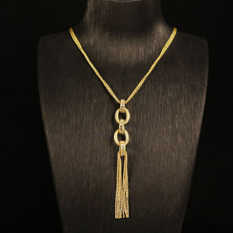 Minimalist Luxury Long Tassel Earrings & Necklace Set