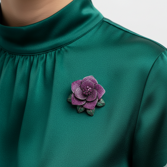 3D Flower Rose Brooch