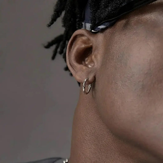 Universal glossy earrings for men and women, silver 925 sample, European style, simple and elegant design