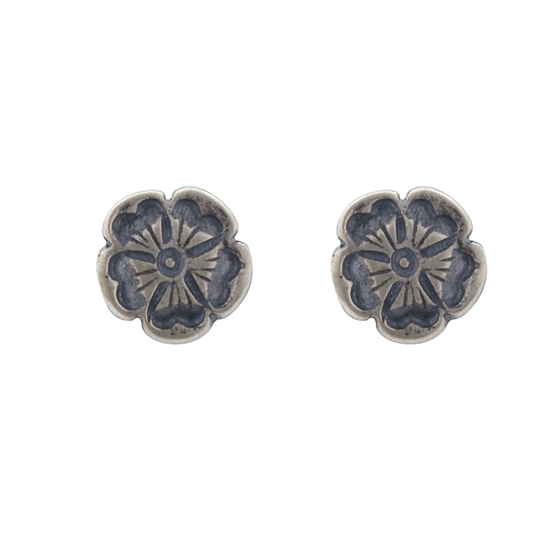 S925 Sterling Silver Vintage Flower Stud Earrings for Couples, Men, Women