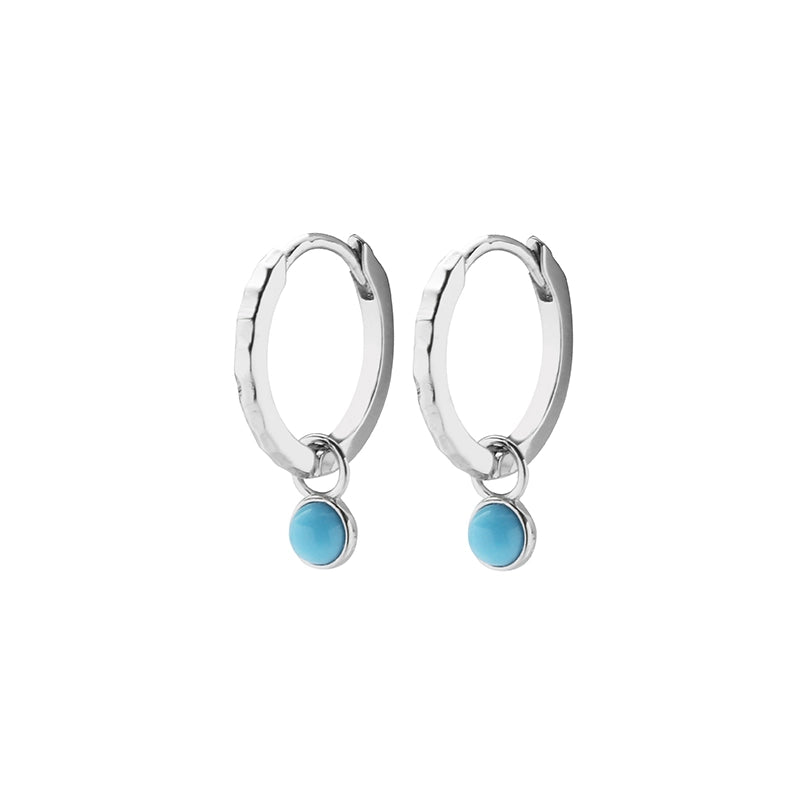 Turquoise pendant, universal fashionable earrings for men and women, silver 925 sample, light luxury style