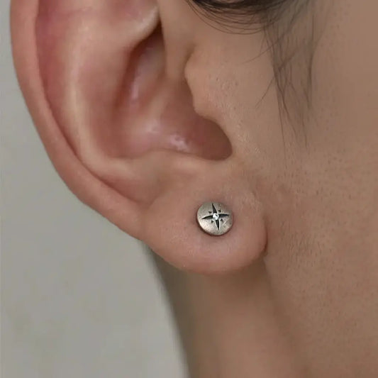 Retro universal earrings for men and women, silver 925 sample