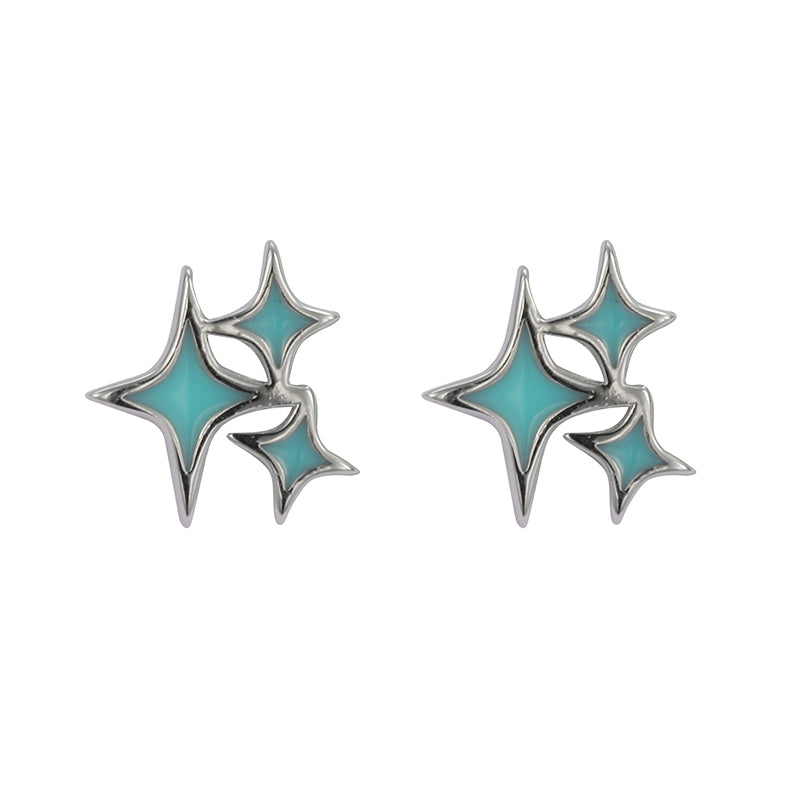Small design fashionable earrings for men and women for beloved, silver 925 sample