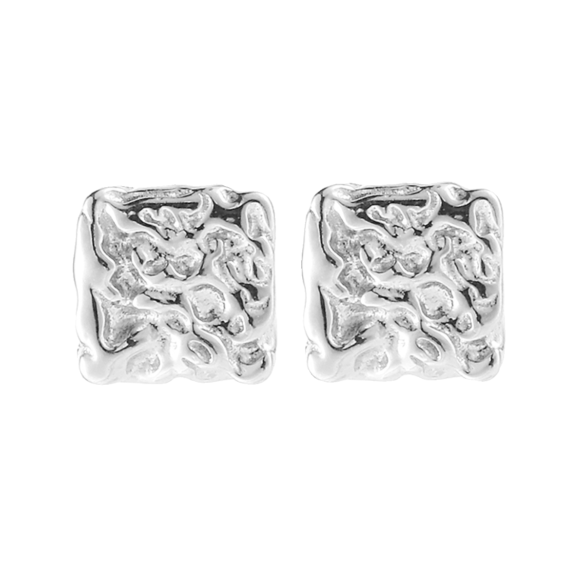 Square trend earrings for men and women, silver 925 sample, high-quality style, light luxury style