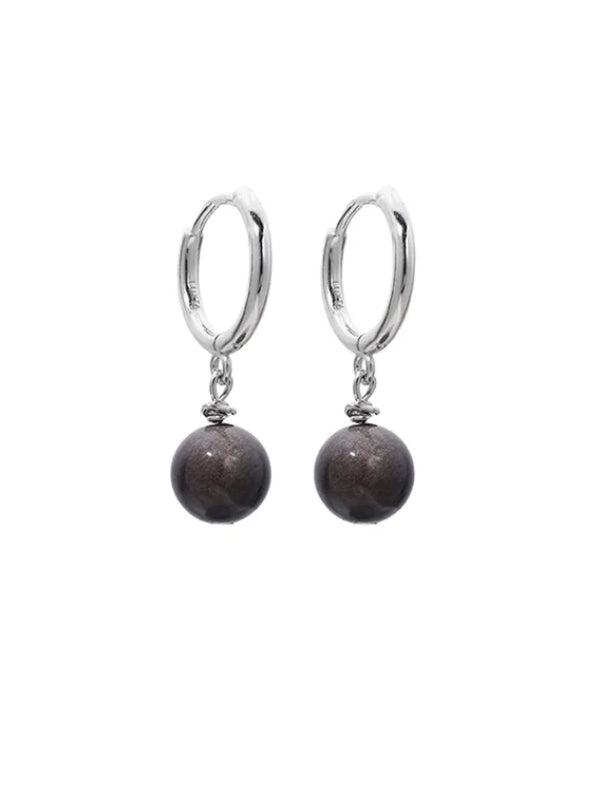 Black Obsidian Drop Earrings