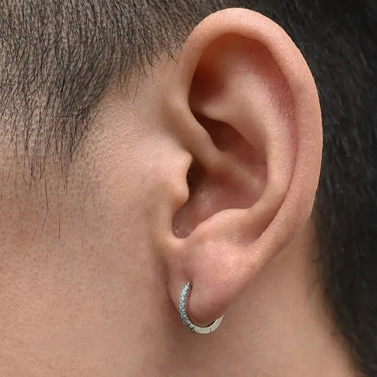 S925 Sterling Silver Turquoise Huggie Earrings: Modern Unisex Light Luxury Style