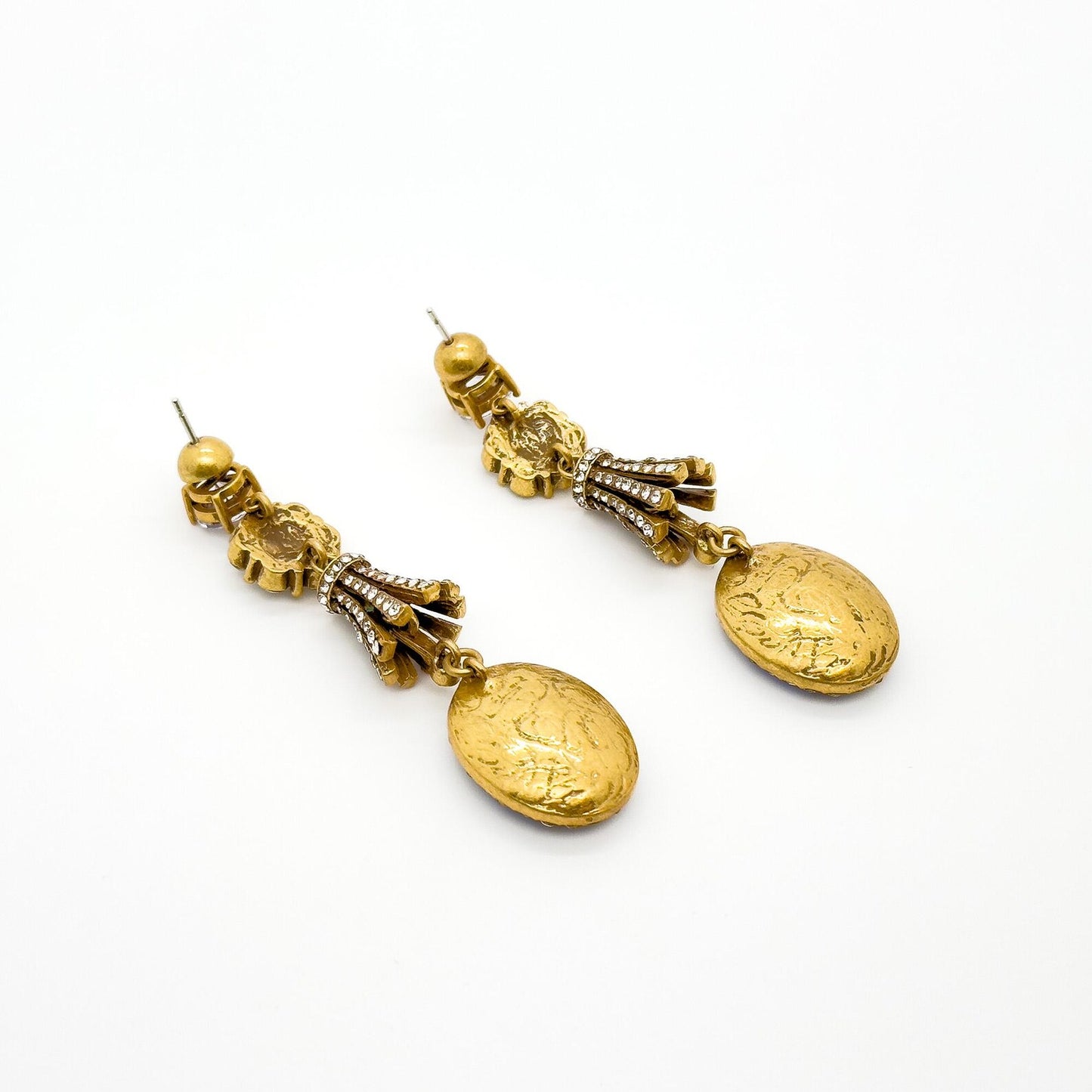 Vintage Art Deco Blue Droplet Earrings