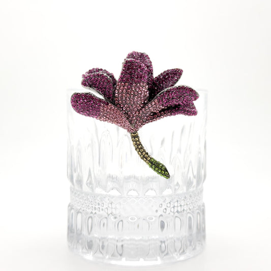 French Luxury 3D Flower Brooch with Zircon Accents