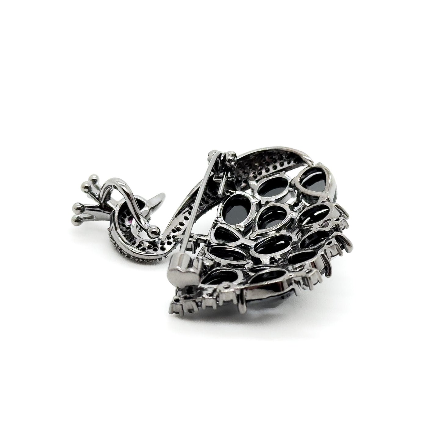 Handcrafted Black Swan Zircon Brooch Copper Mini Fashion Pin
