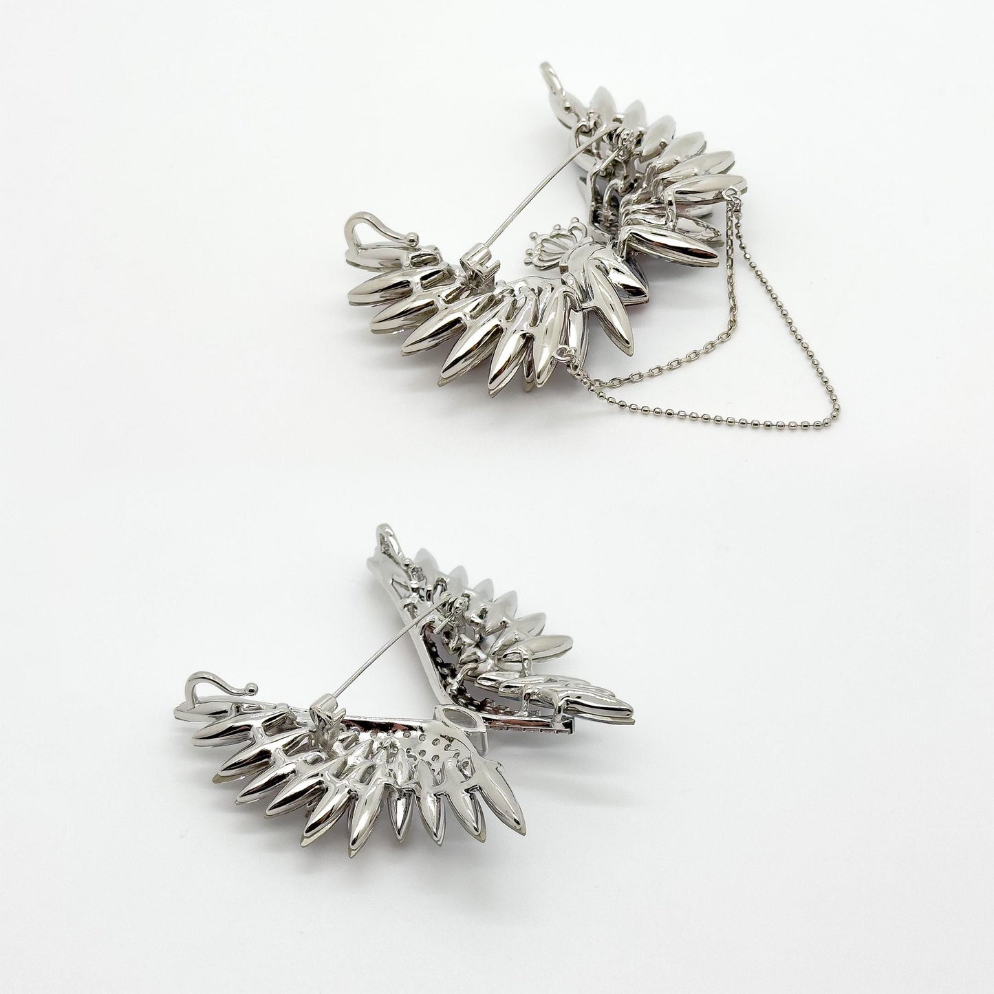 Crystal Angel Wing Brooch with Austrian Crystals and Zircon