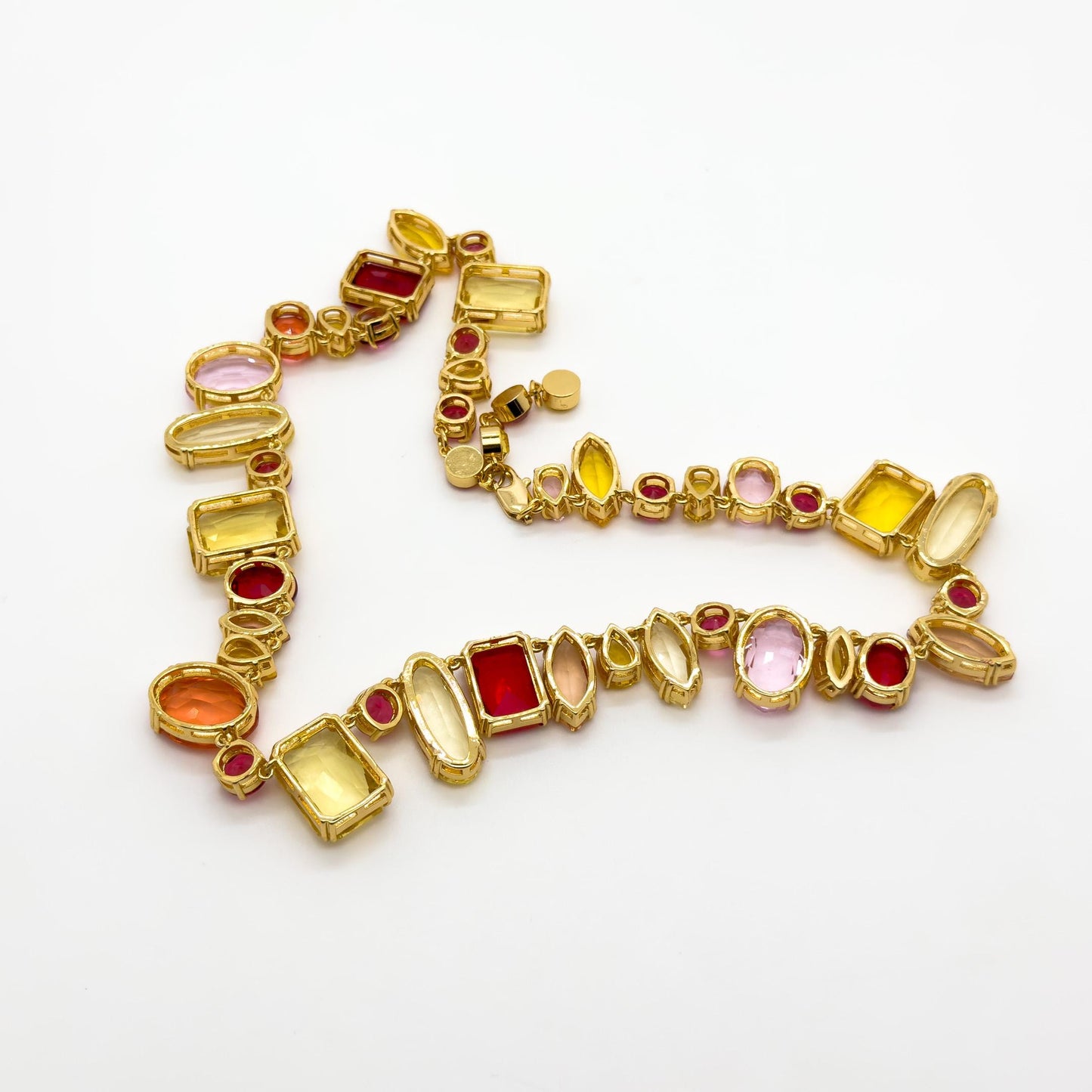 Vintage Palace Zircon Necklace and Bracelet Set, Copper Costume Jewellery