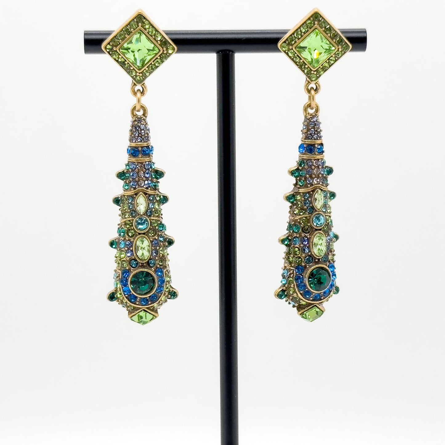 Vintage Ethnic Crystal Teardrop Tassel Earrings