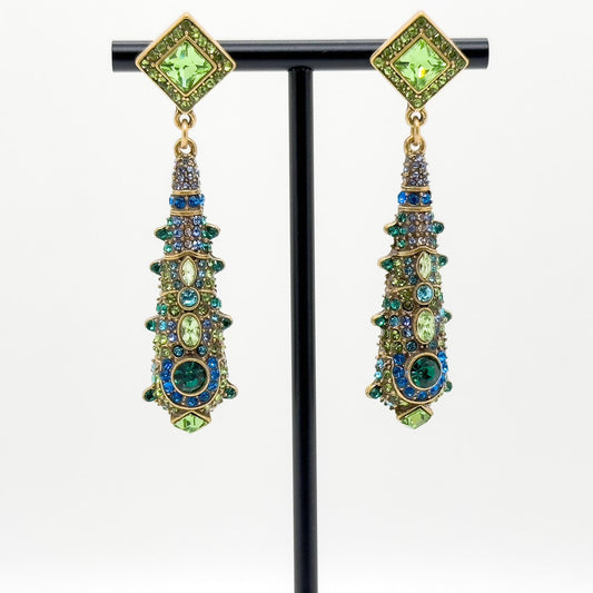 Vintage Ethnic Crystal Teardrop Tassel Earrings