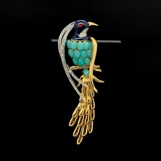Vintage Magpie Decorative Brooch
