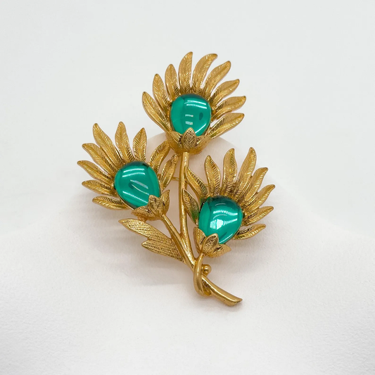 Vintage Leaf Deco Brooch