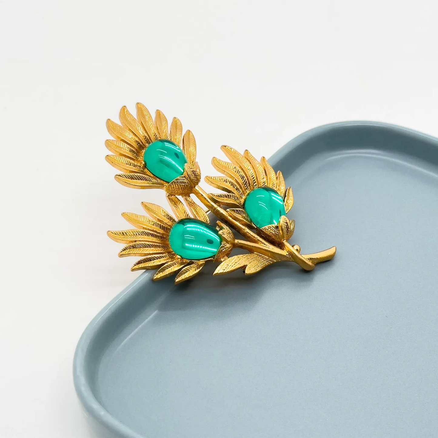Vintage Leaf Deco Brooch