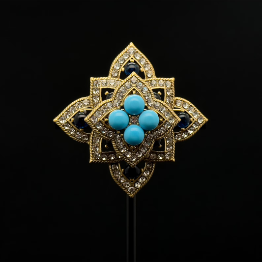Vintage Palace Style Blue Gem Brooch
