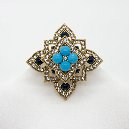 Vintage Palace Style Blue Gem Brooch