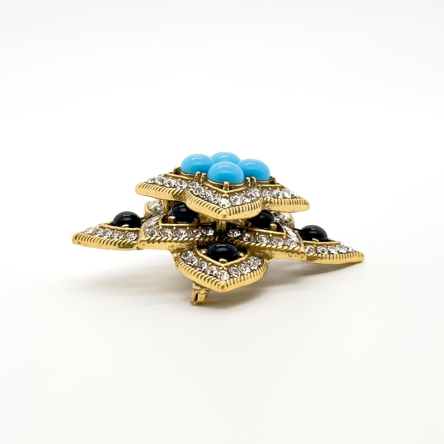Vintage Palace Style Blue Gem Brooch
