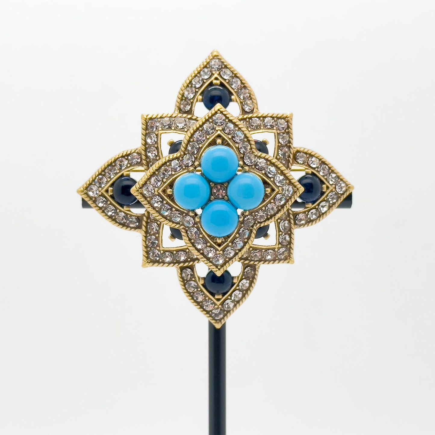 Vintage Palace Style Blue Gem Brooch