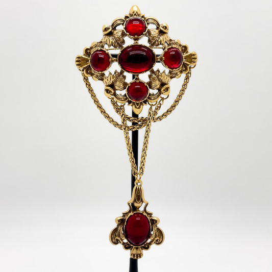 Vintage Gemstone Pendant Brooch