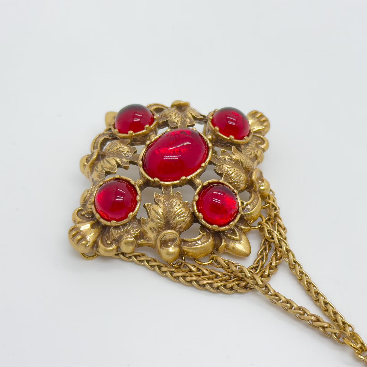 Vintage Gemstone Pendant Brooch