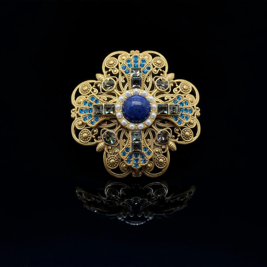 Vintage French Gemstone Brooch