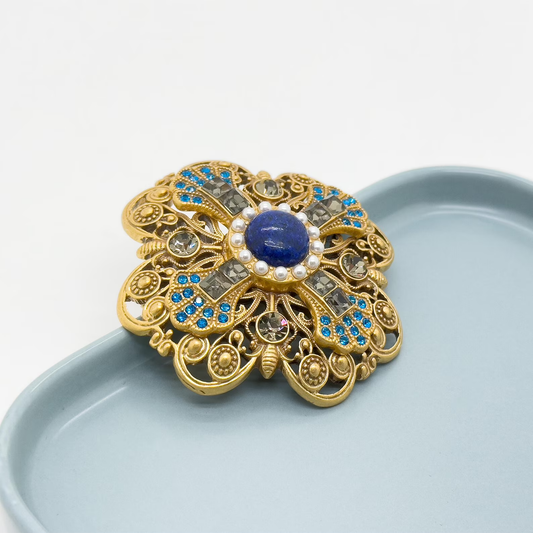 Vintage French Gemstone Brooch