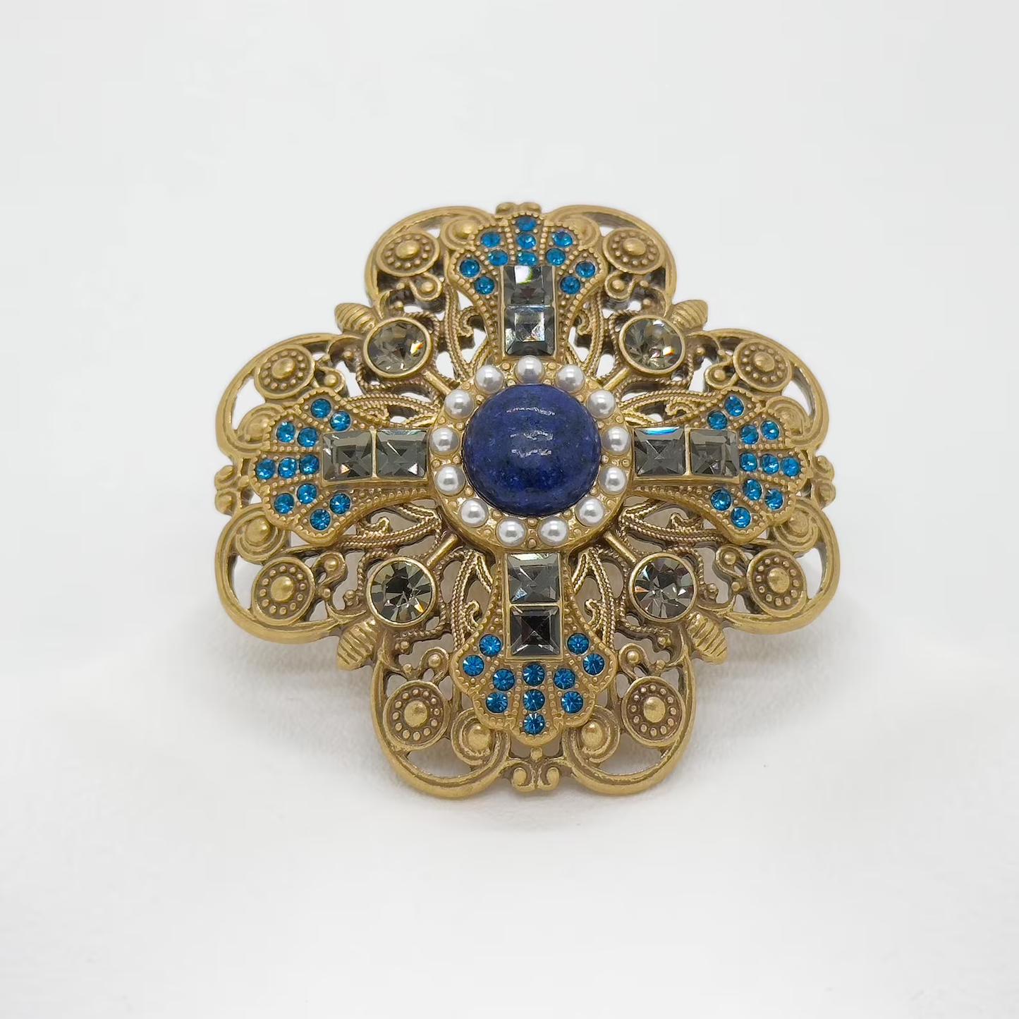 Vintage French Gemstone Brooch