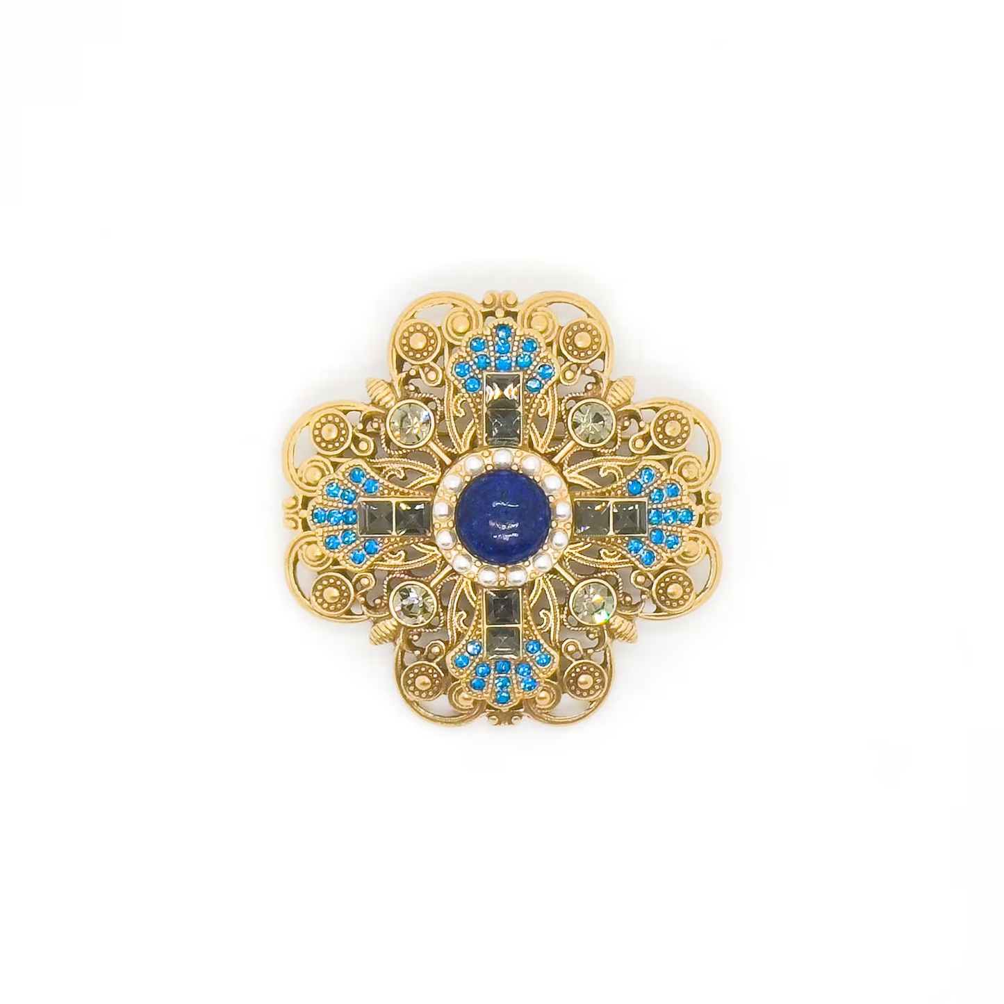 Vintage French Gemstone Brooch
