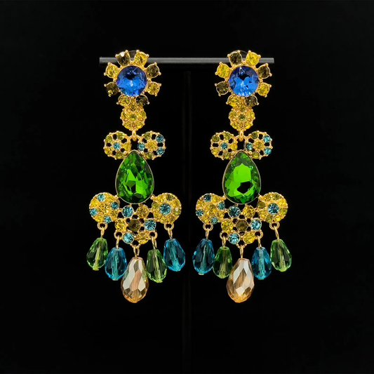 Vintage Crystal Tassel Earrings