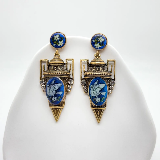 Vintage Courtly Pigeon Earrings