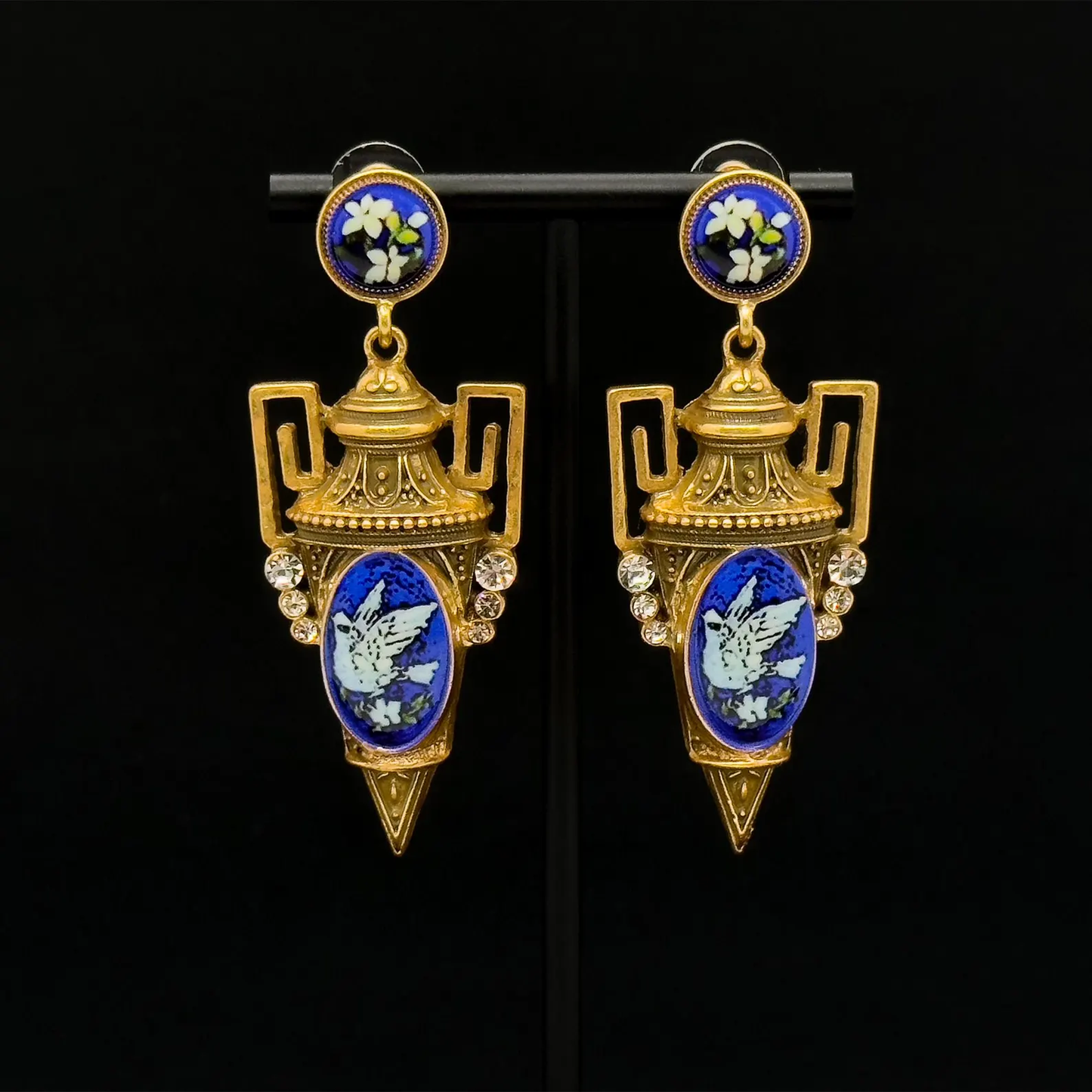 Vintage Courtly Pigeon Earrings