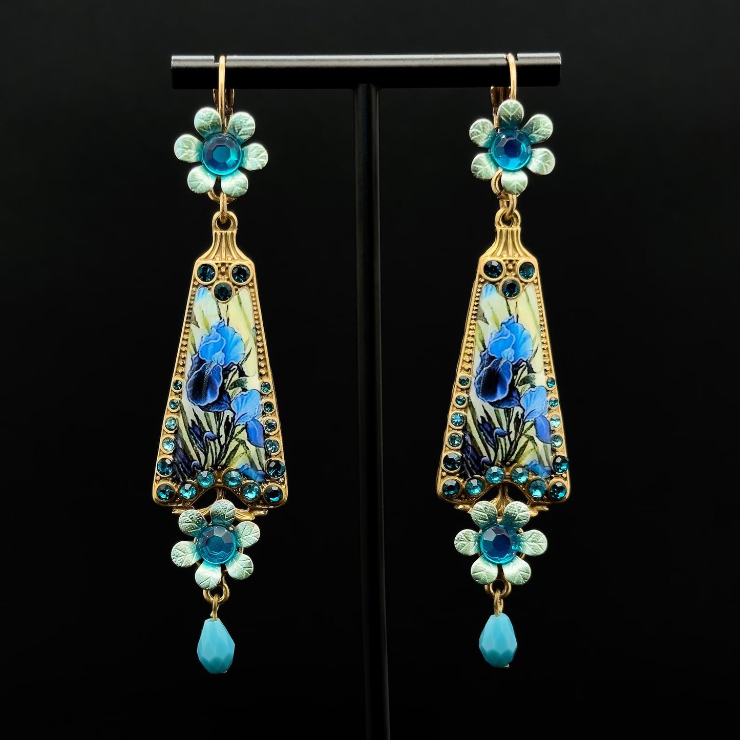 Vintage Flower Art Deco Earrings
