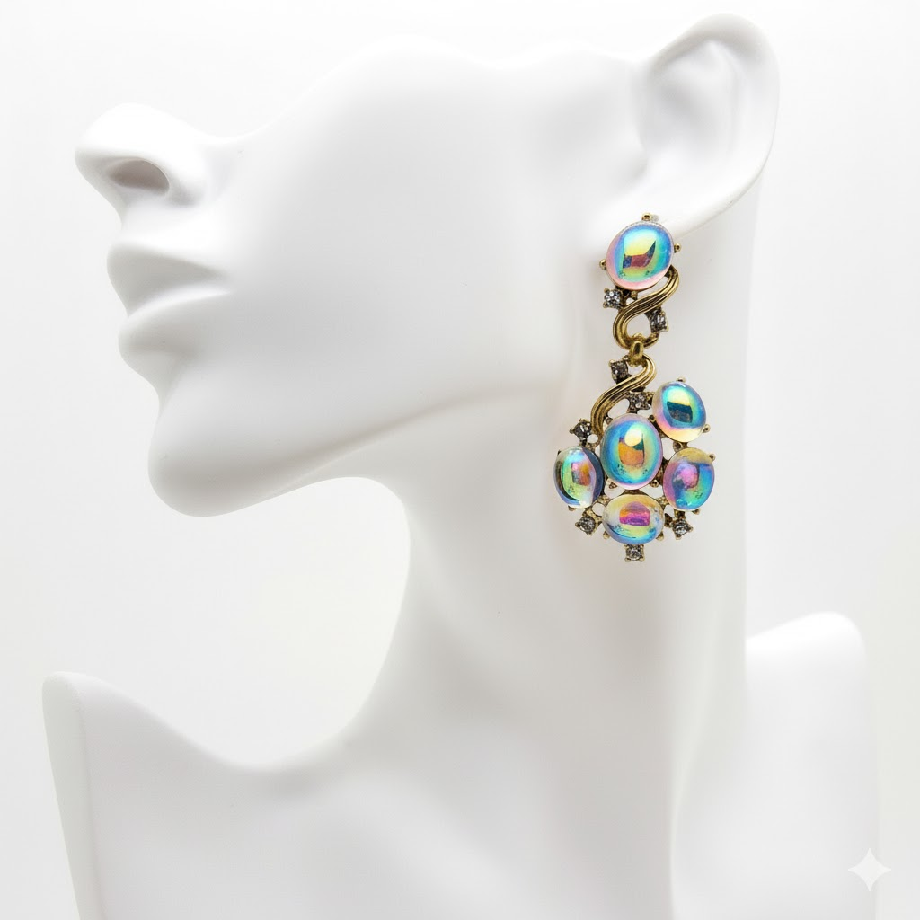 "Aurora Cascade" Iridescent Zircon Drop Earrings