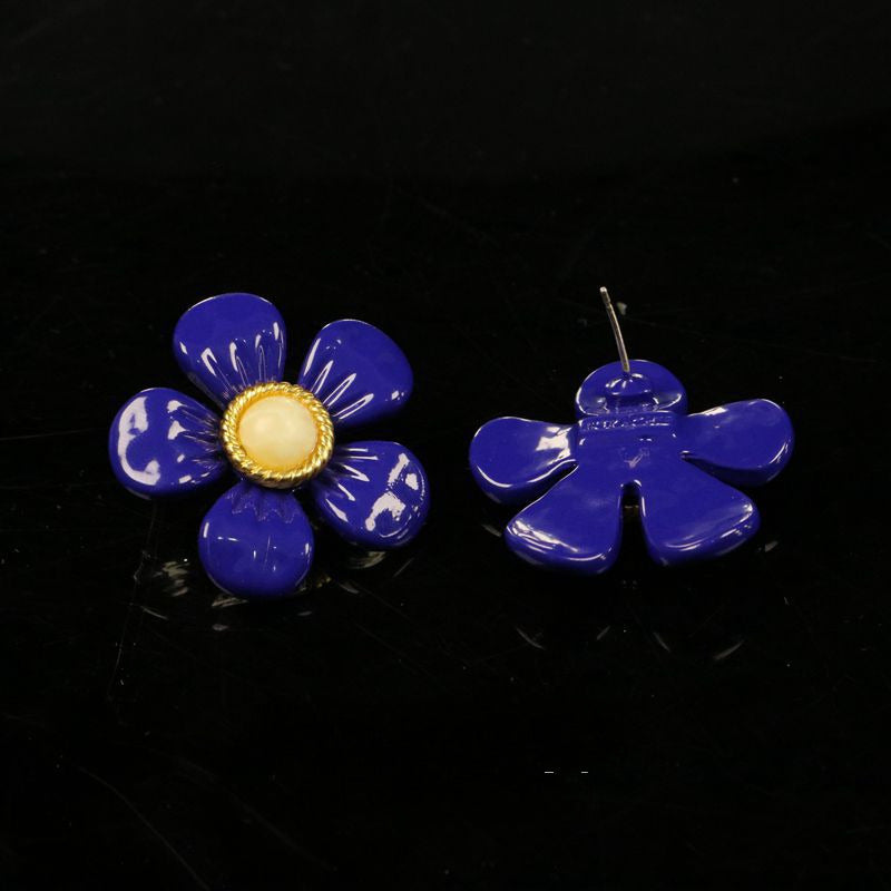 Minimalist Klein Blue Stone Stud Earrings