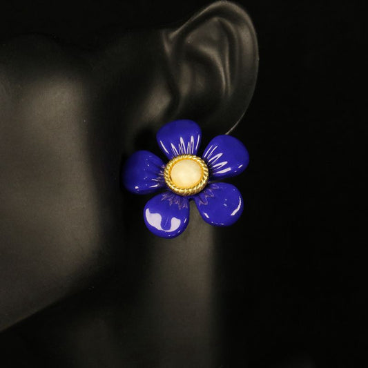 Minimalist Klein Blue Stone Stud Earrings