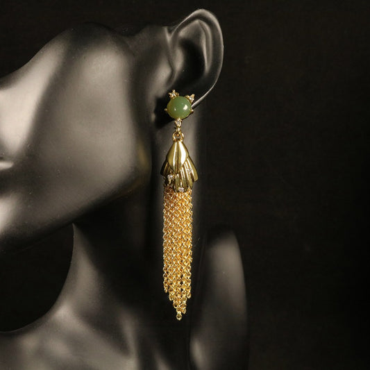 Minimalist Long Chain Tassel Earrings