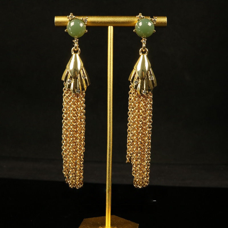 Minimalist Long Chain Tassel Earrings