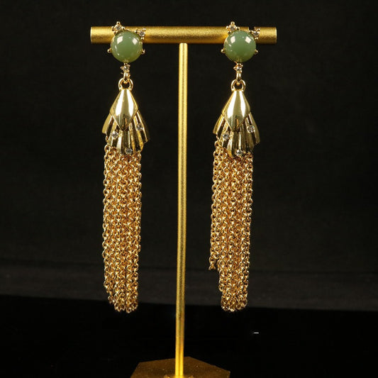 Minimalist Long Chain Tassel Earrings