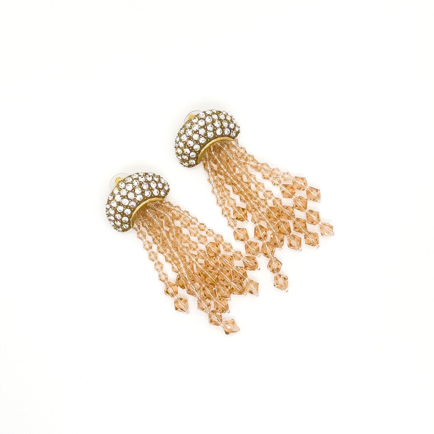 Art Deco Champagne Jellyfish Earrings