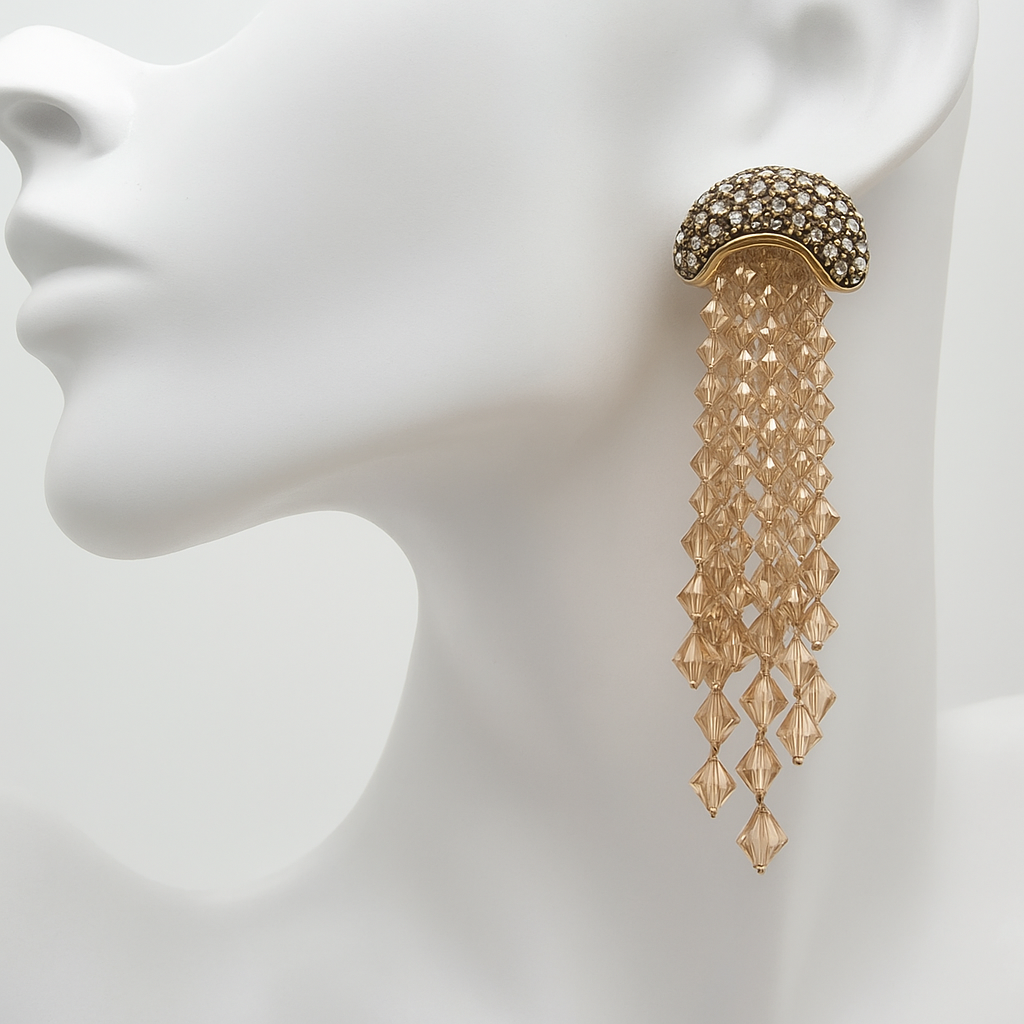 Champagne Jellyfish Drop Earrings