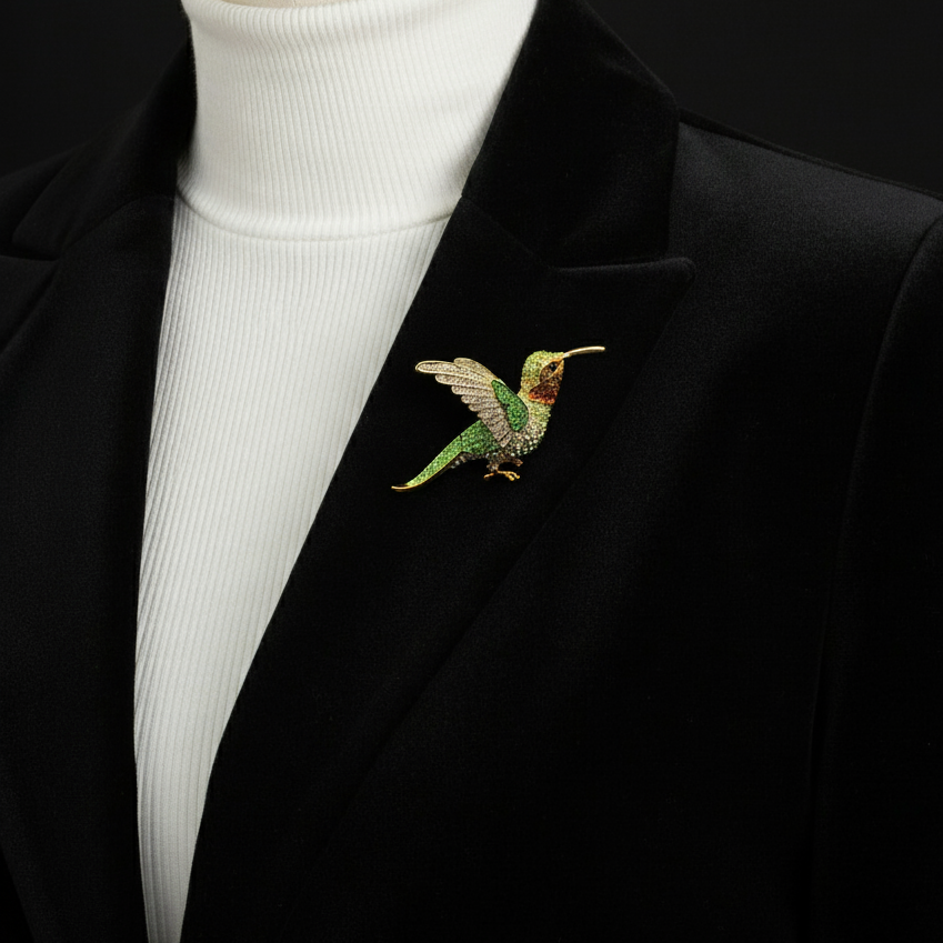 Dancing Hummingbird Brooch