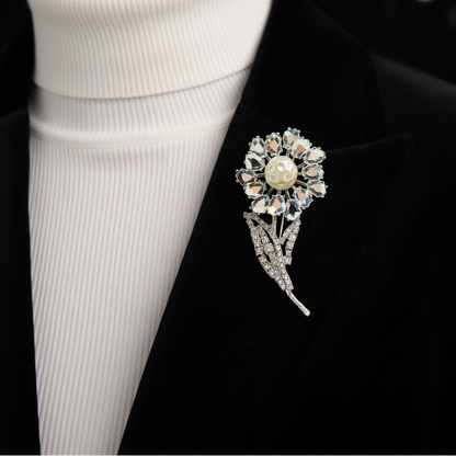 Art Deco 3D Rose Brooch