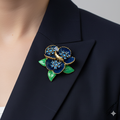 3D Leaf and Flower Brooch