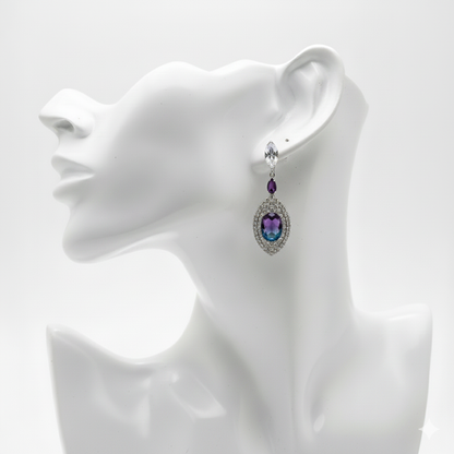 Purple Teardrop Gemstone Earrings