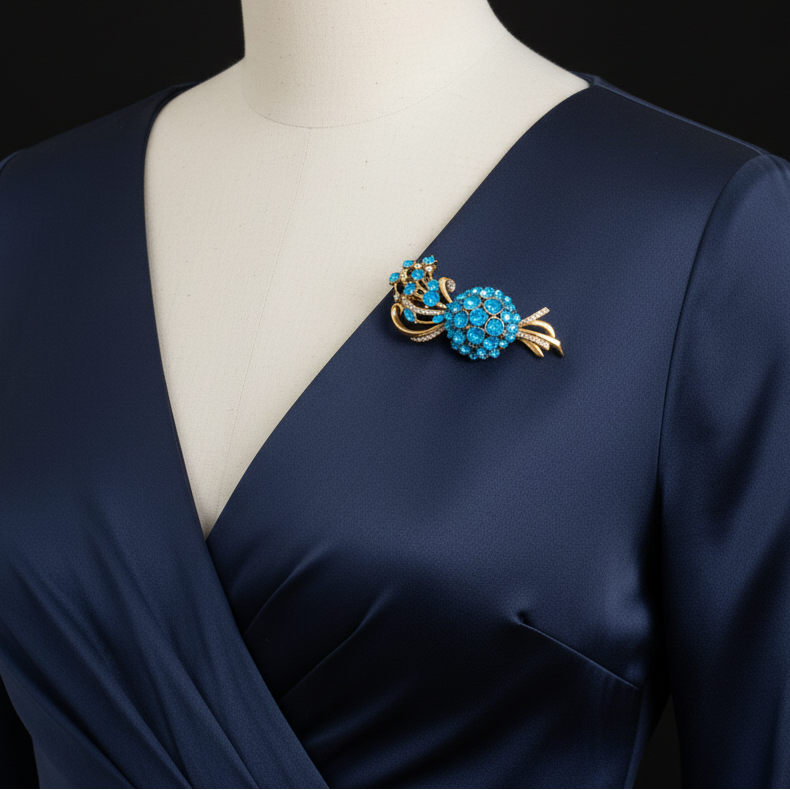 Retro StyleCrystal Bouquet Brooch